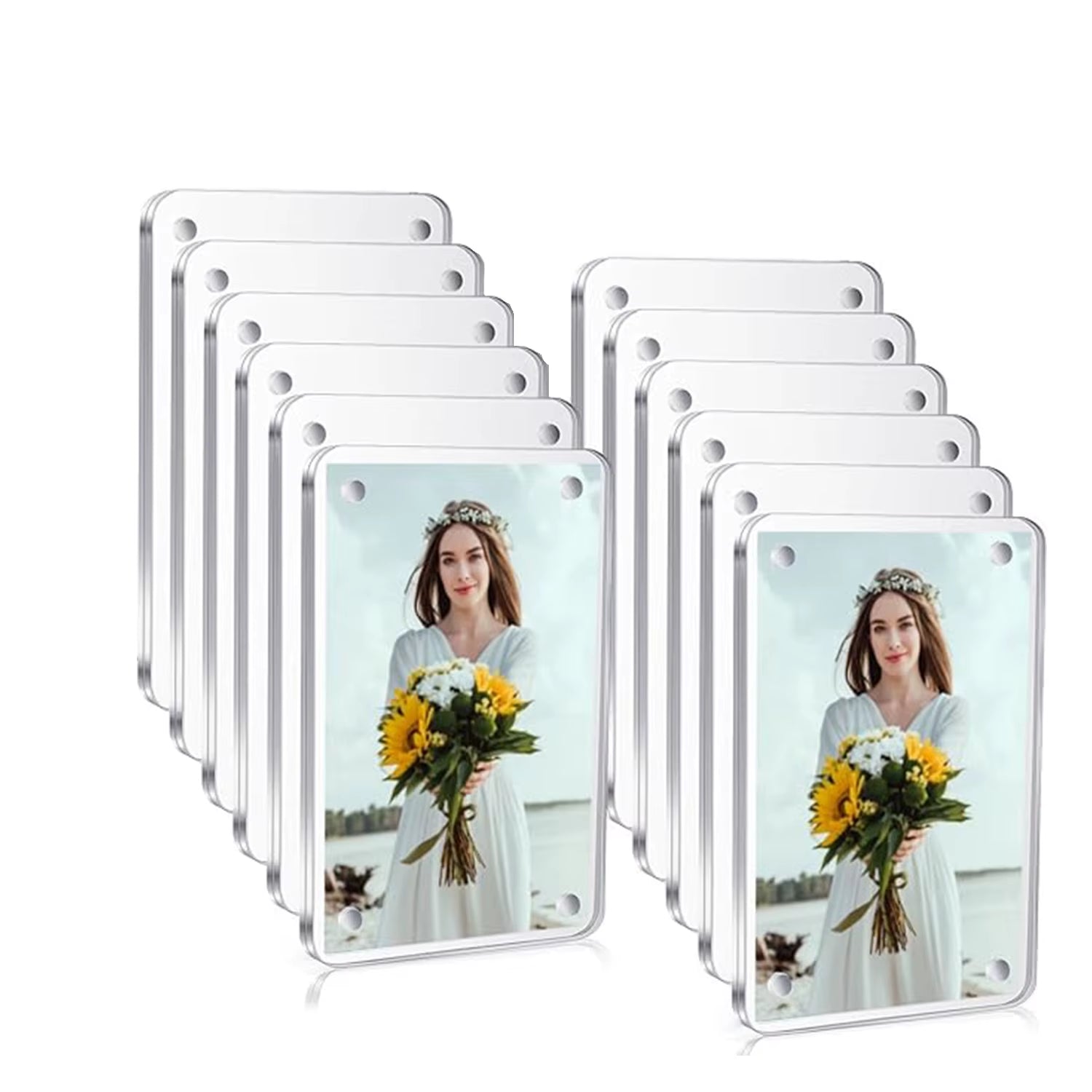 Acrylic Refrigerator Magnetic Frame, Clear Reversible Refrigerator Magnet Photo Frame, Display Frame, for Fujifilm