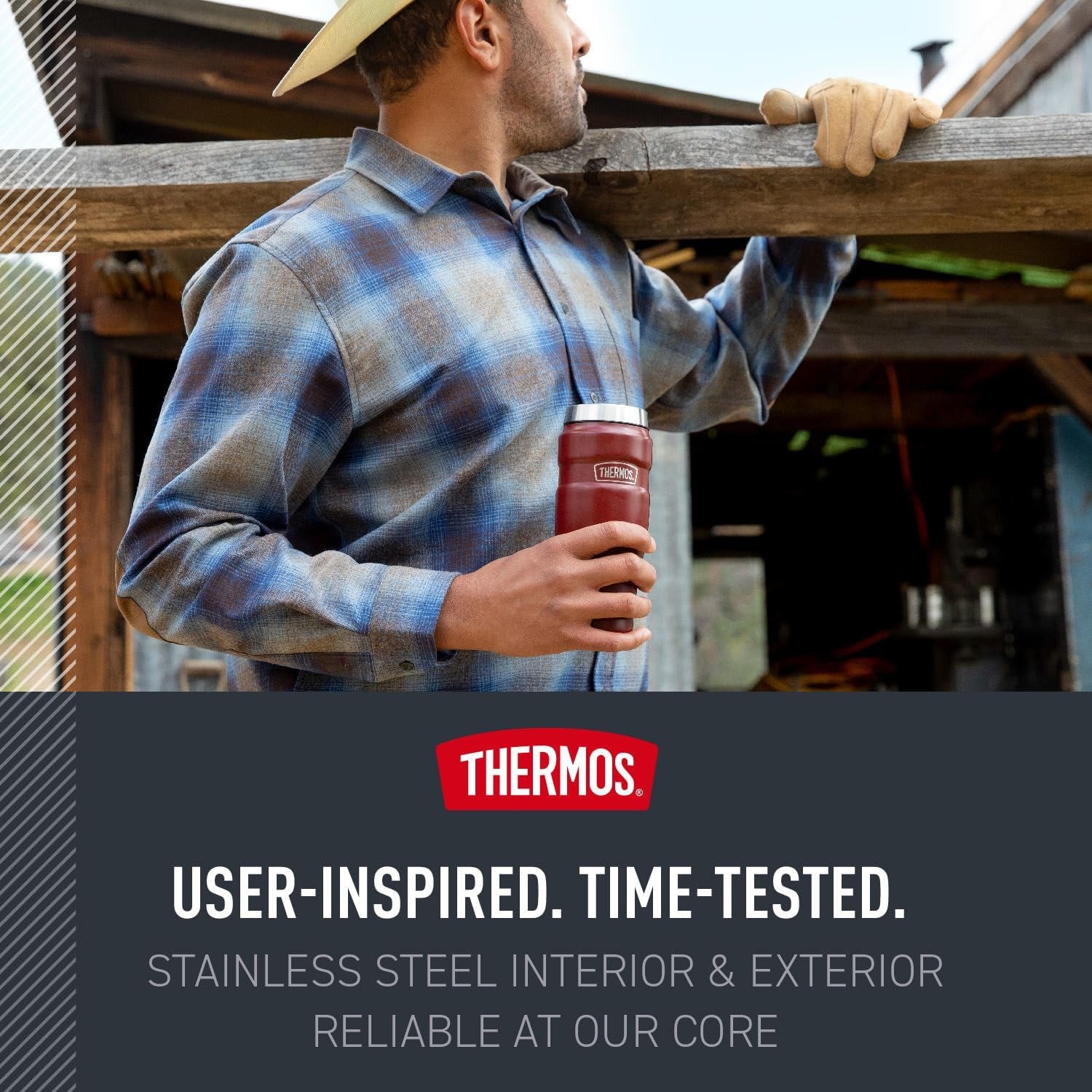 Stainless King Vacuum-Insulated Travel Tumbler, 16 Ounce, Matte Steel