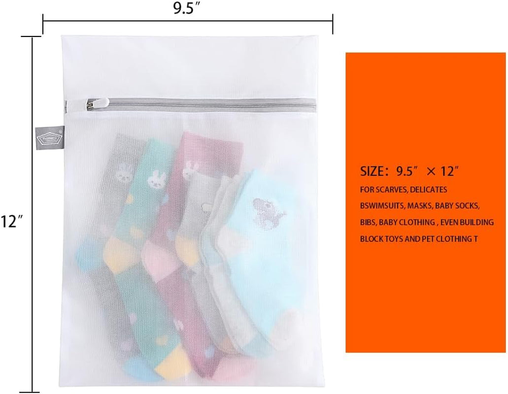 Laundry Bag Mesh Wash Bags, Washing Machine Wash Bag, Net Washer Sack with Zipper, Dryer Pouch for Cleaning and Drying Cloths, Garment, Delicates, Lingerie, Bra, Pant, Sock, Small Toys