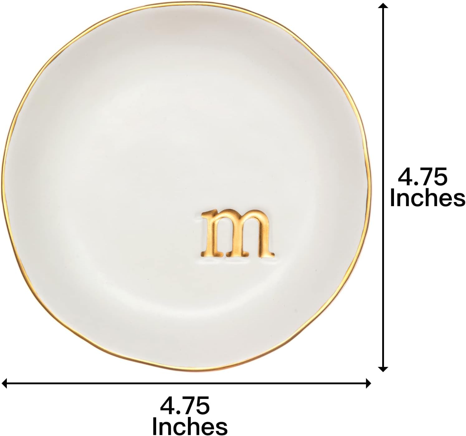 - Ceramic Jewelry Tray, Decorative Trinket Dish for Rings Earrings Necklaces Bracelet Watch Keys, Birthday Mother'S Day Christmas Gift for Women, 4.75", White Surface (M)