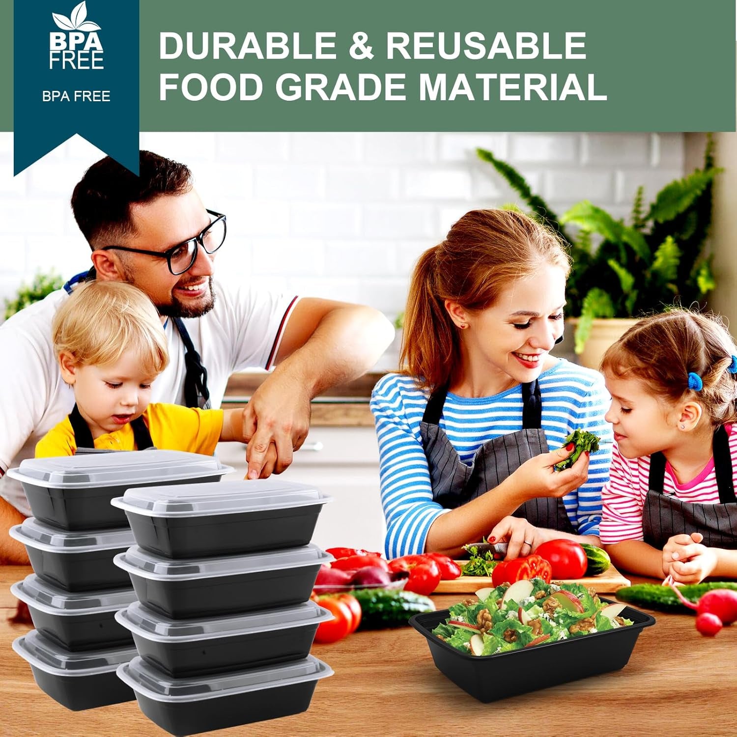 Meal Prep Containers Reusable 50 Pack - 28 Oz Food Storage Containers with Lids, to Go Food Containers Bpa-Free, to Go Containers with Lids Microwave, Dishwasher, Freezer Safe