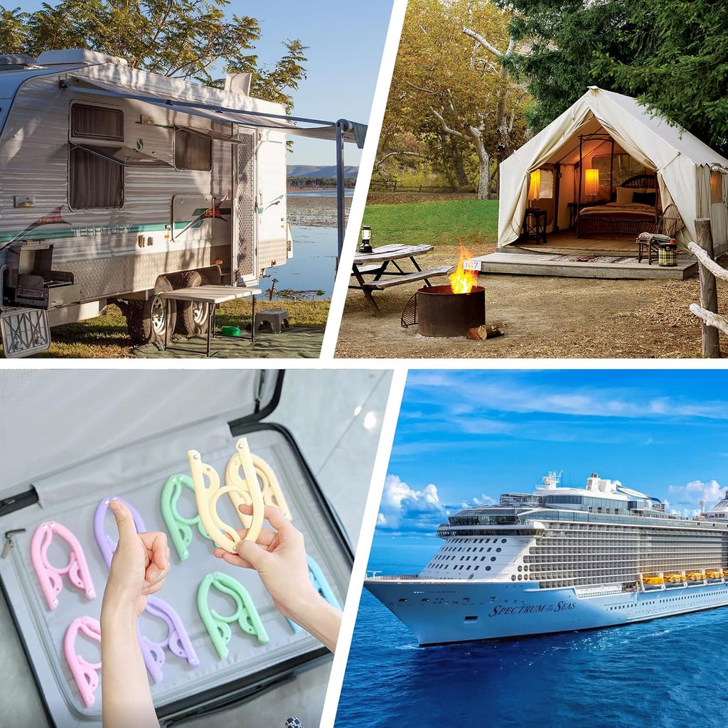 Neele 10PCS Portable Folding Clothes Hangers Foldable Clothes Drying Rack for Travel