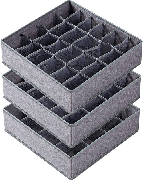 Sock Underwear Organizer Dividers,Dresser Closet Organizers and Storage Boxes for Organizing Socks, Underwear, Ties,Foldable Bed Sheets Set Organizers and Storage(King & Queen Size) (Gray-2)