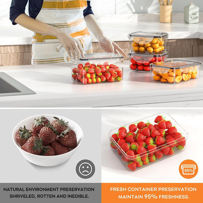 40 PCS Food Storage Containers with Lids Airtight, Plastic Storage Meal Prep Container-Stackable 100% Leakproof & Microwave Safe Organization and Storage Sets, Lunch Containers