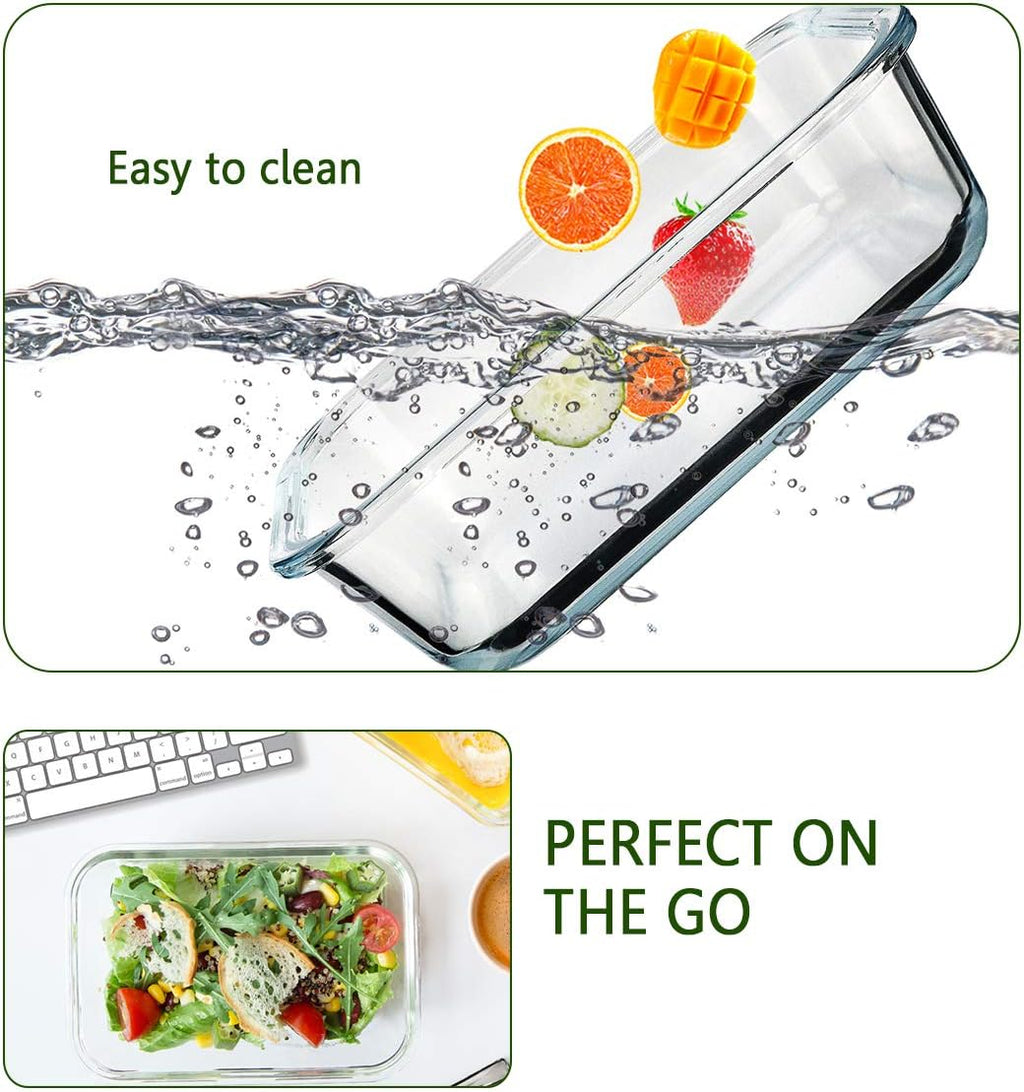 [8 Packs,30 Oz]Glass Meal Prep Containers,Mcirco Glass Food Storage Containers,Airtight Glass Lunch Containers with Lids - Bpa-Free Microwave, Oven, Freezer and Dishwasher Safe