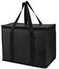 2 Pack Xl Insulated Grocery Shopping Bags,Reusable Bags,Strudy Zipper,Collapsible,Tote,Cooler,For Men,For Women,For Instacart,Camping,Recycled Material, (Black,2)