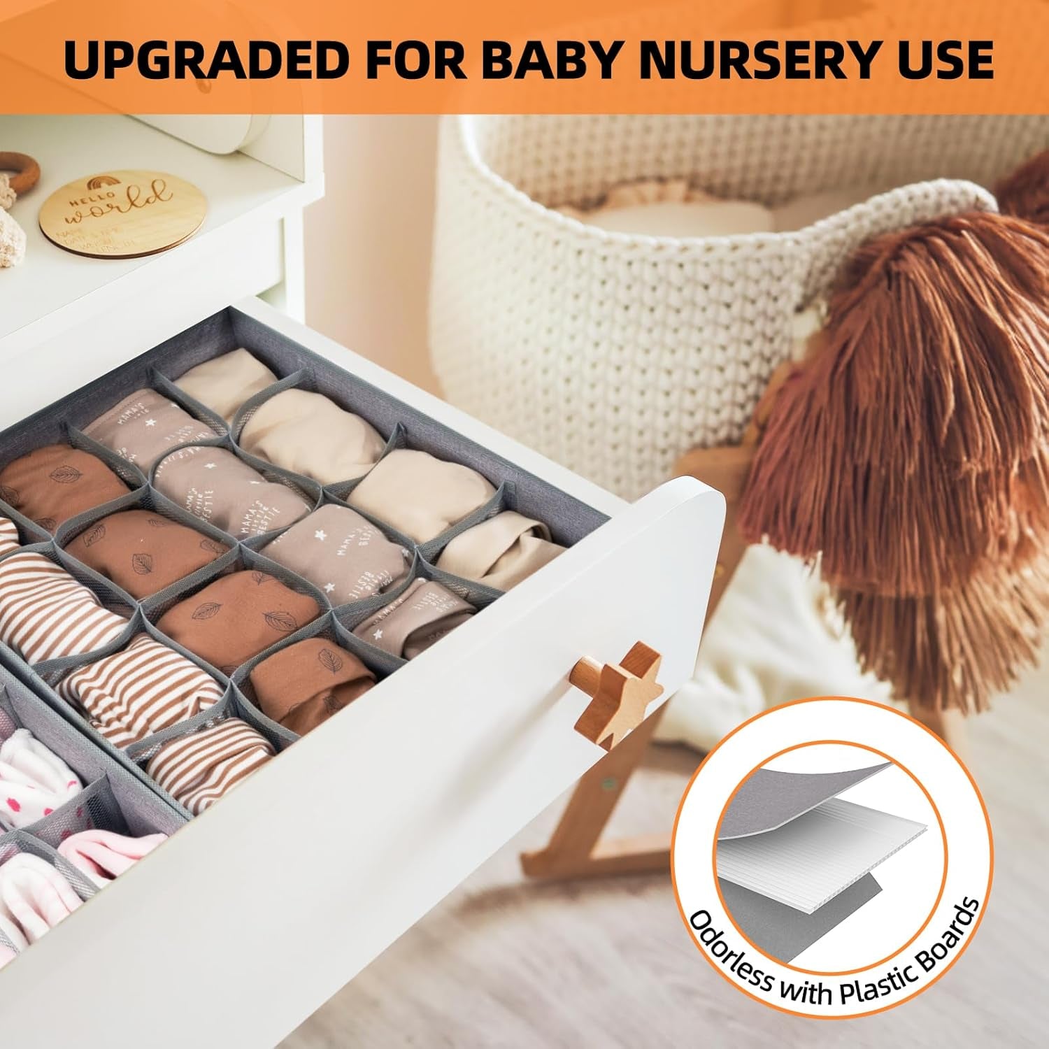 Sock Underwear Organizer Dividers,Dresser Closet Organizers and Storage Boxes for Organizing Socks, Underwear, Ties,Foldable Bed Sheets Set Organizers and Storage(King & Queen Size) (Gray-2)