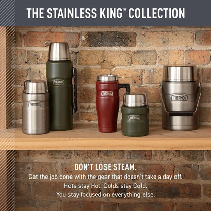 Stainless King Vacuum-Insulated Food Jar, 24 Ounce, Army Green