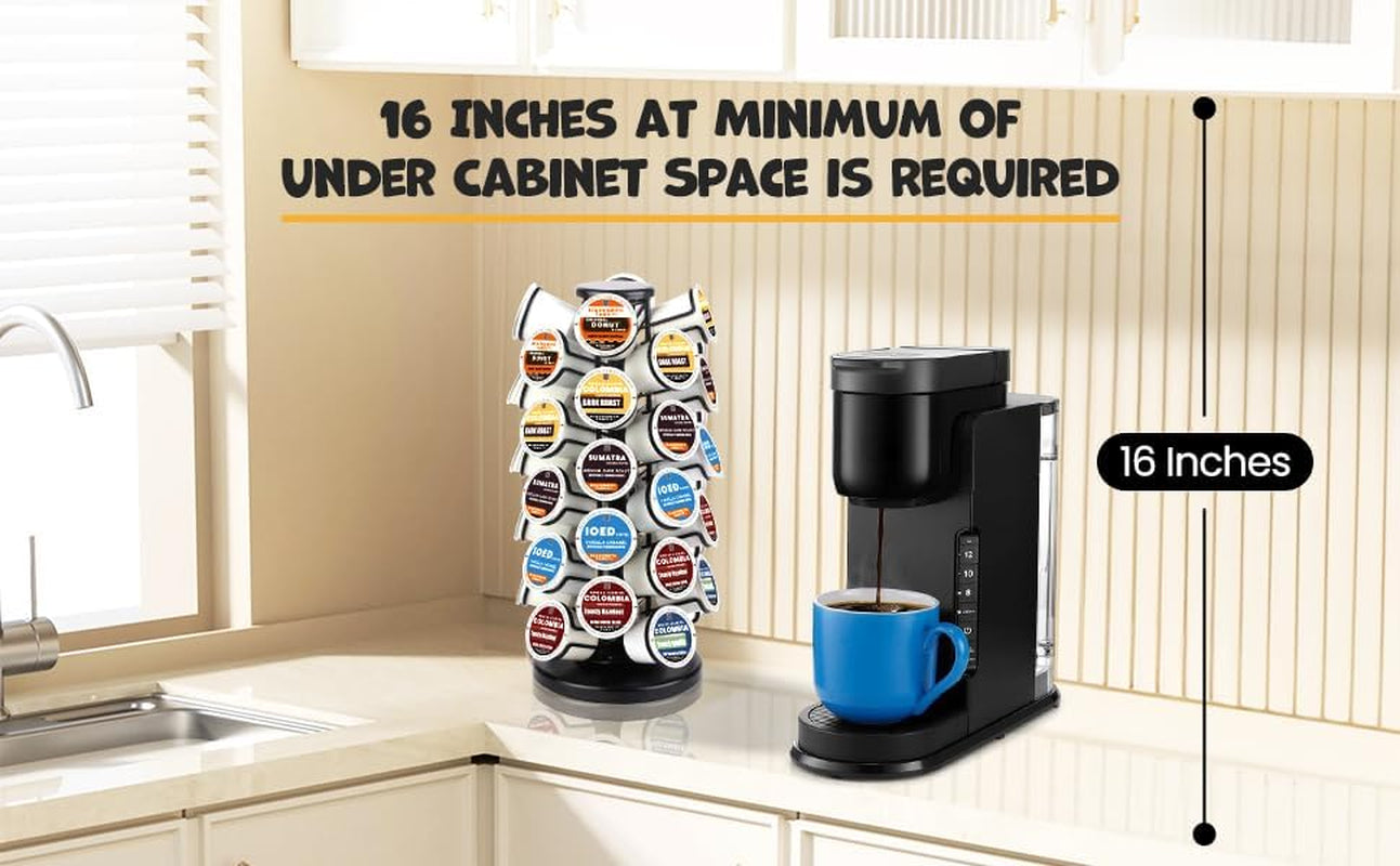 K-40 Cup Carousel,Coffee Pod Holder Carousel Holds 40 Single Cup Coffee Pods in Matte Black (Capacity of 40 Pods)