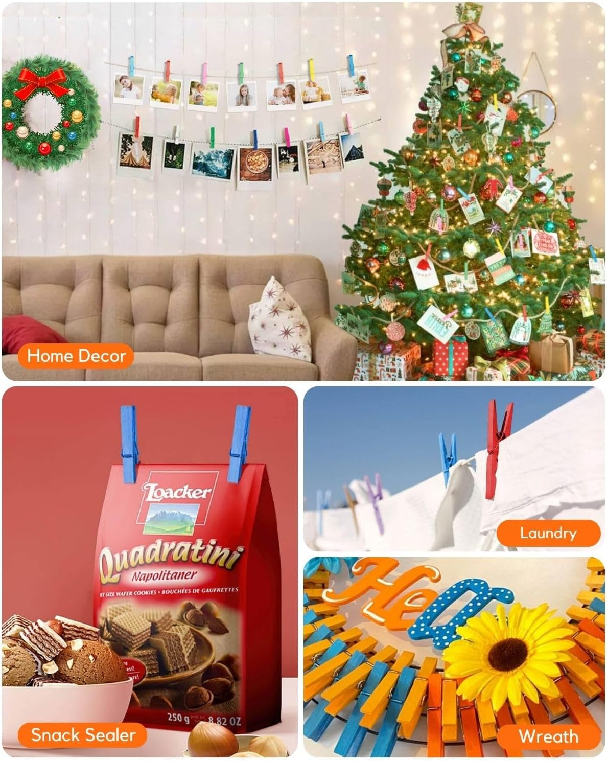 Clothes Pins Mini Clothespins Colored - Pink Wooden Small Clothespins for Photos Pictures Crafts Colorful Wood Clothing Line Clip Chip Clips Decorative Color Pin for Clothes Photo Decoration - 40 PACK