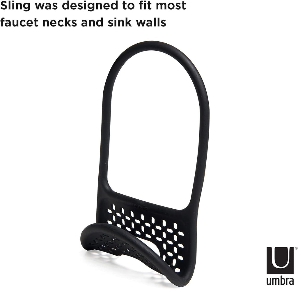 1004294-040 Sling Flexible Sink Caddy, Non-Slip – Holds Sponge, Scrubbing Brush or Dishrag, Black Kitchen