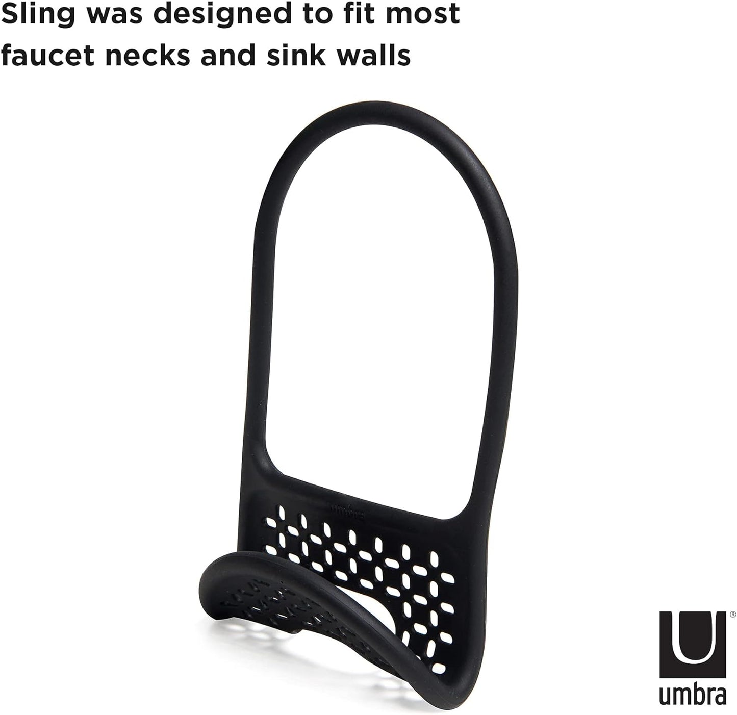 1004294-040 Sling Flexible Sink Caddy, Non-Slip – Holds Sponge, Scrubbing Brush or Dishrag, Black Kitchen