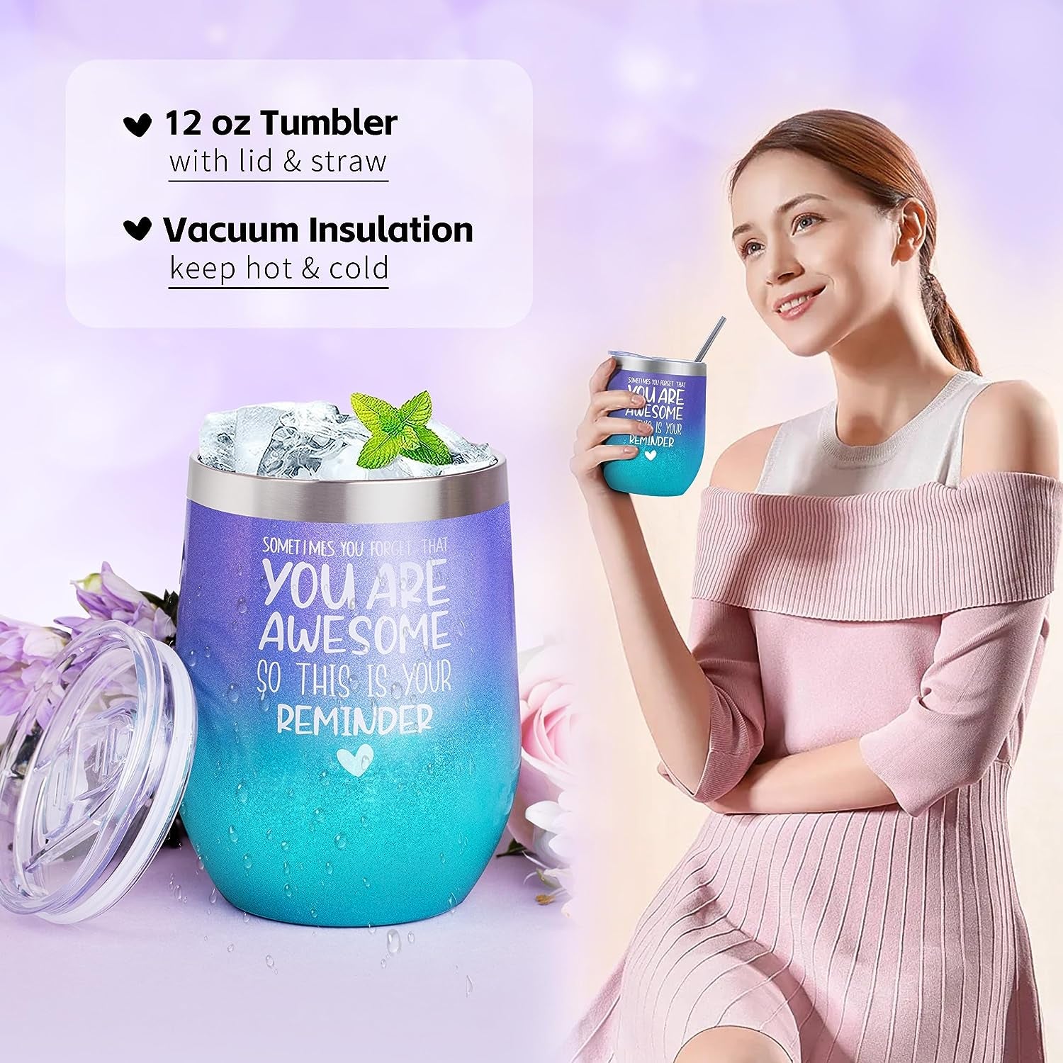 Birthday Gifts for Women, Gift Basket Women Wine Tumbler Self Care Package Mom, Bestie, Her, Sister, Wife, Auntie, Thank You