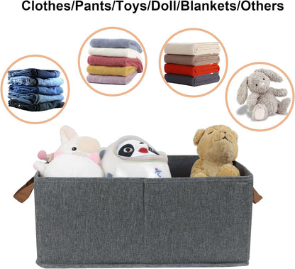 Pack of 3 Large Capacity Storage Bins Closet Organizer System, Sturdy Foldable Storage Boxes for Organizing Clothing, Sheets, Toys, Books - Shelf Organizer Shelves Basket Storage Bin