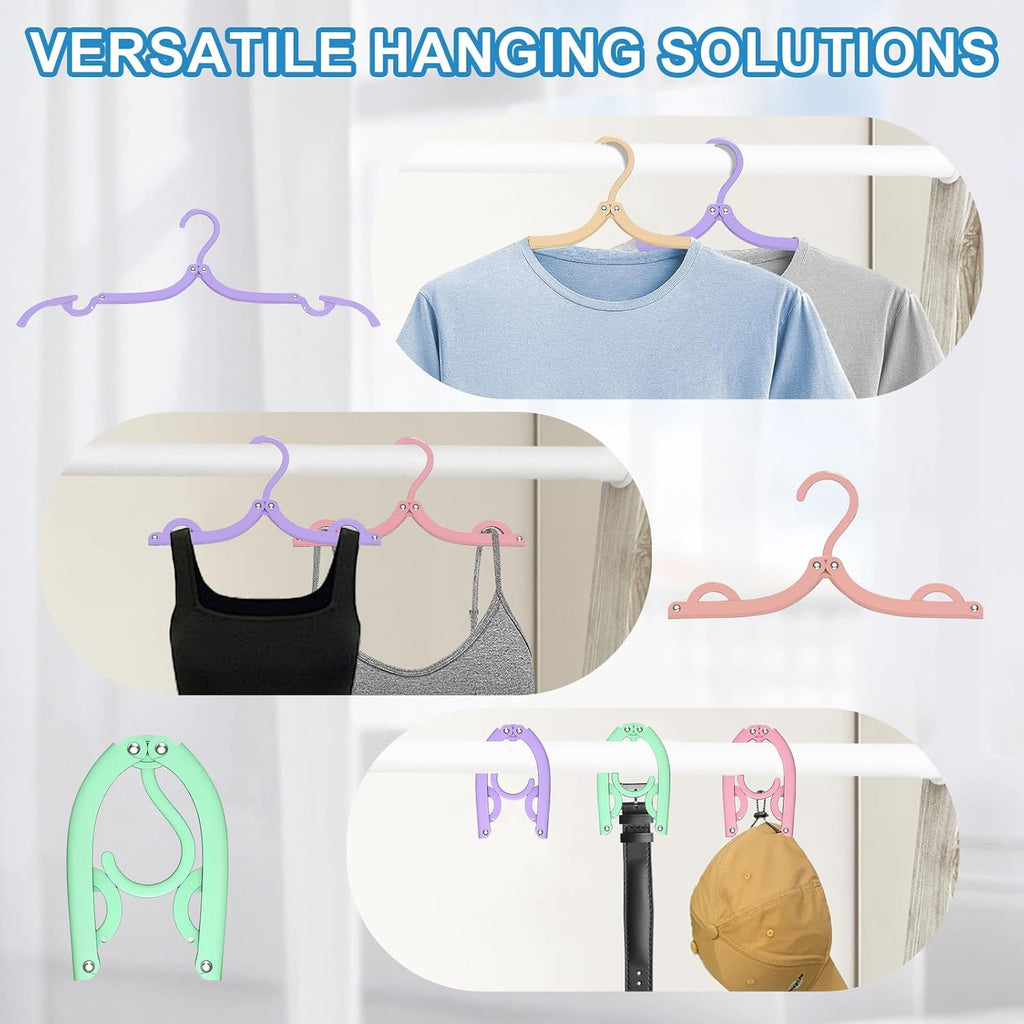 Neele 10PCS Portable Folding Clothes Hangers Foldable Clothes Drying Rack for Travel