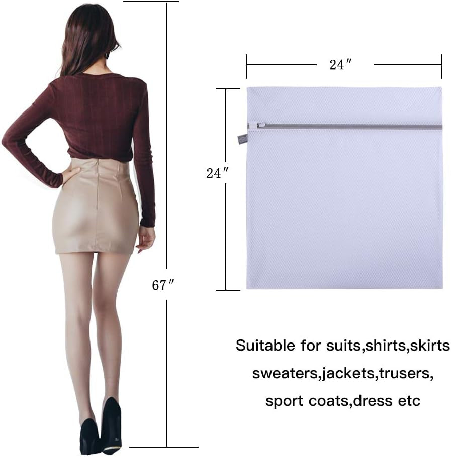 Laundry Bags Mesh Wash Bag, Large Lingerie Bags for Washing Delicates, Net Washer Sack with Zipper, Dryer Pouch for Cleaning and Drying Cloths, Garment, Sweater, Toy, Stuffed Animals, Pyjamas