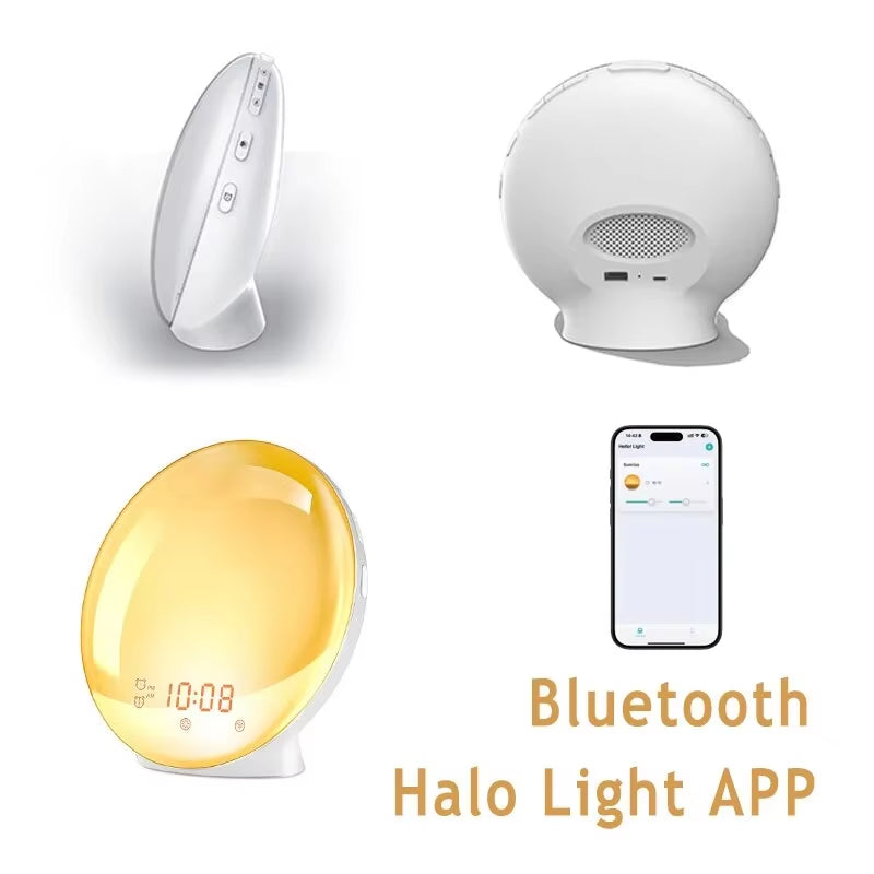 Sunrise Alarm Clock Wake up Light Clock Sunrise/Sunset Simulation Digital Clock with Night Light FM Radio Desk Clocks