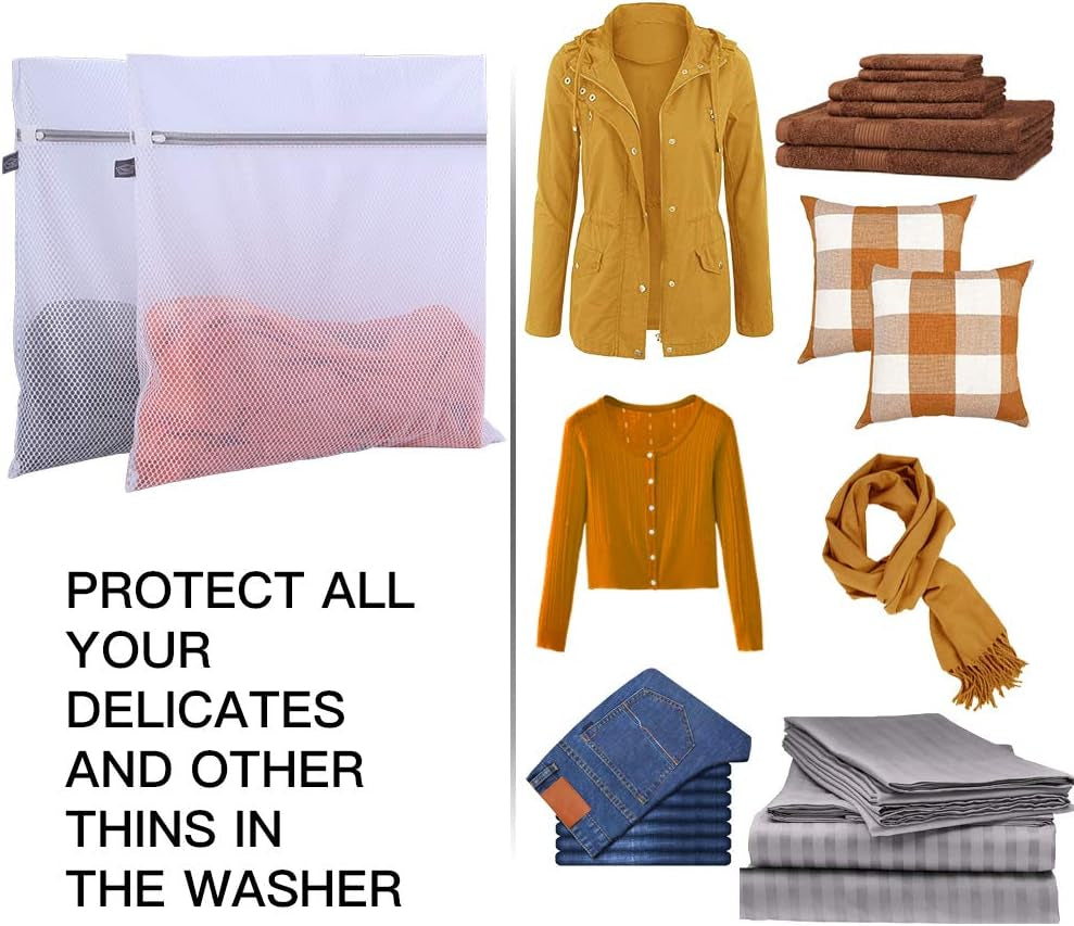 Laundry Bags Mesh Wash Bag, Large Lingerie Bags for Washing Delicates, Net Washer Sack with Zipper, Dryer Pouch for Cleaning and Drying Cloths, Garment, Sweater, Toy, Stuffed Animals, Pyjamas