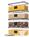 4PCS Set 3.2L Airtight Food Storage Containers with Lids, Plastic Spaghetti Container for Pasta, BPA Free Air Tight House Kitchen Pantry Organization
