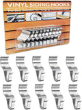 Vinyl Siding Hooks Hanger (10 Pack) | Vinyl Siding Hooks for Hanging Outdoor Deck Decor, No Drill Vinyl Siding Clips for Hanging outside Home or Holiday Decor (Sliver)