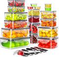40 PCS Food Storage Containers with Lids Airtight, Plastic Storage Meal Prep Container-Stackable 100% Leakproof & Microwave Safe Organization and Storage Sets, Lunch Containers