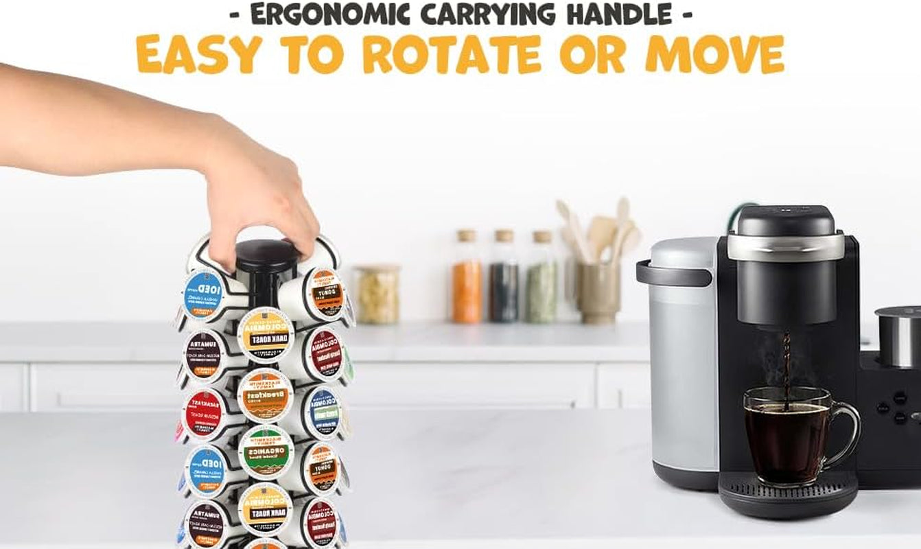 K-40 Cup Carousel,Coffee Pod Holder Carousel Holds 40 Single Cup Coffee Pods in Matte Black (Capacity of 40 Pods)