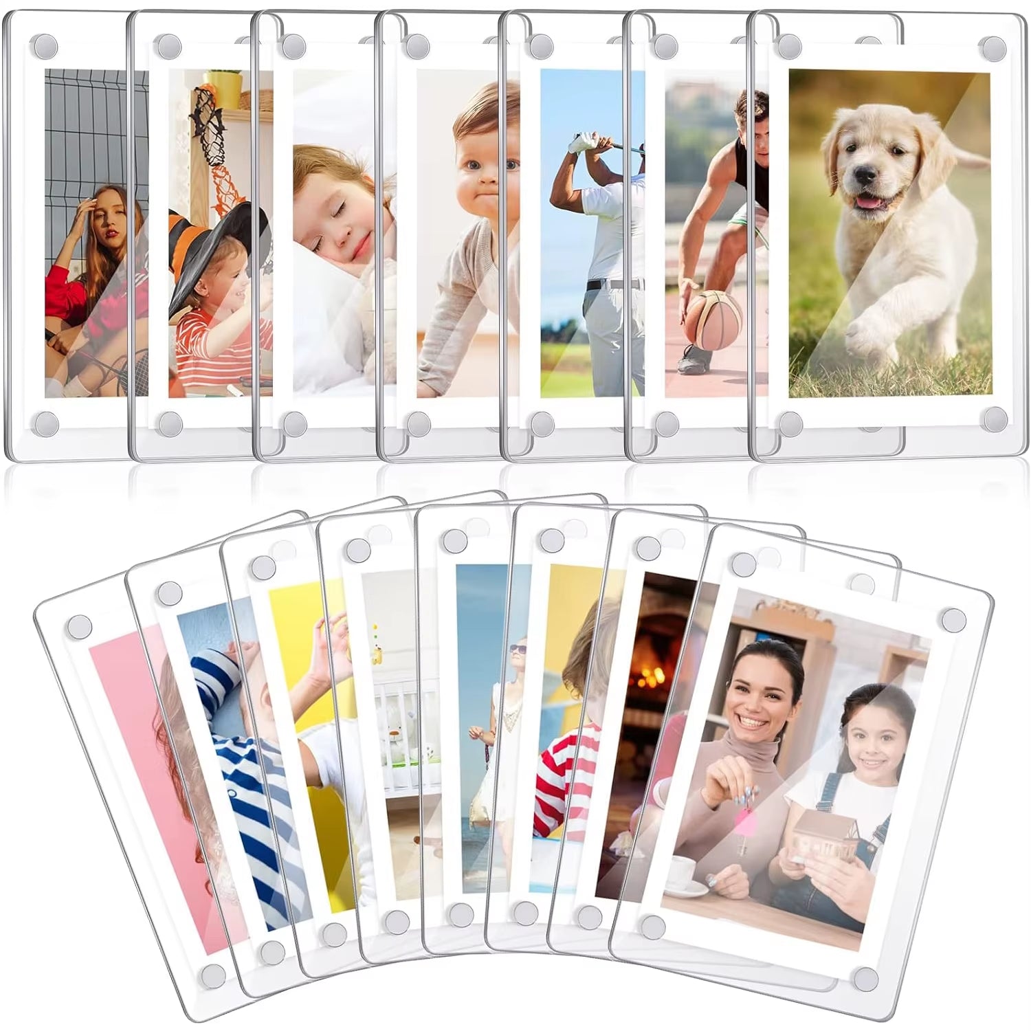 Acrylic Refrigerator Magnetic Frame, Clear Reversible Refrigerator Magnet Photo Frame, Display Frame, for Fujifilm