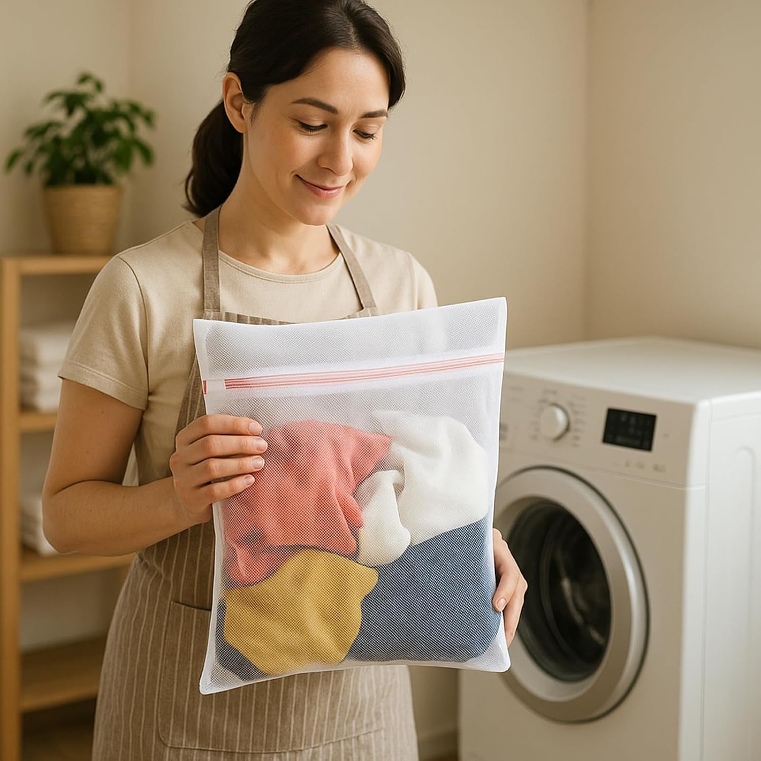 Laundry Bag Mesh Wash Bags, Washing Machine Wash Bag, Net Washer Sack with Zipper, Dryer Pouch for Cleaning and Drying Cloths, Garment, Delicates, Lingerie, Bra, Pant, Sock, Small Toys