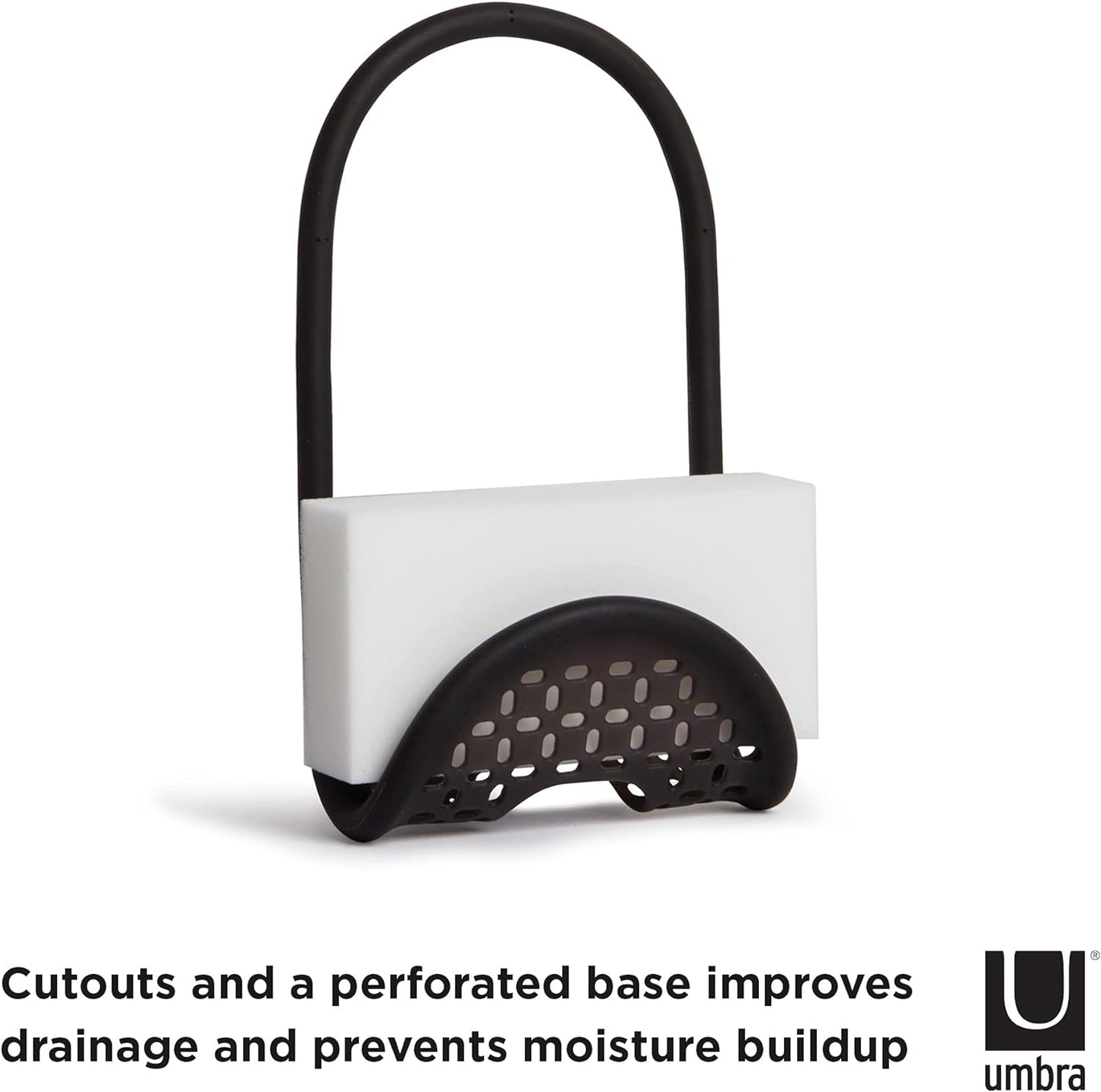 1004294-040 Sling Flexible Sink Caddy, Non-Slip – Holds Sponge, Scrubbing Brush or Dishrag, Black Kitchen