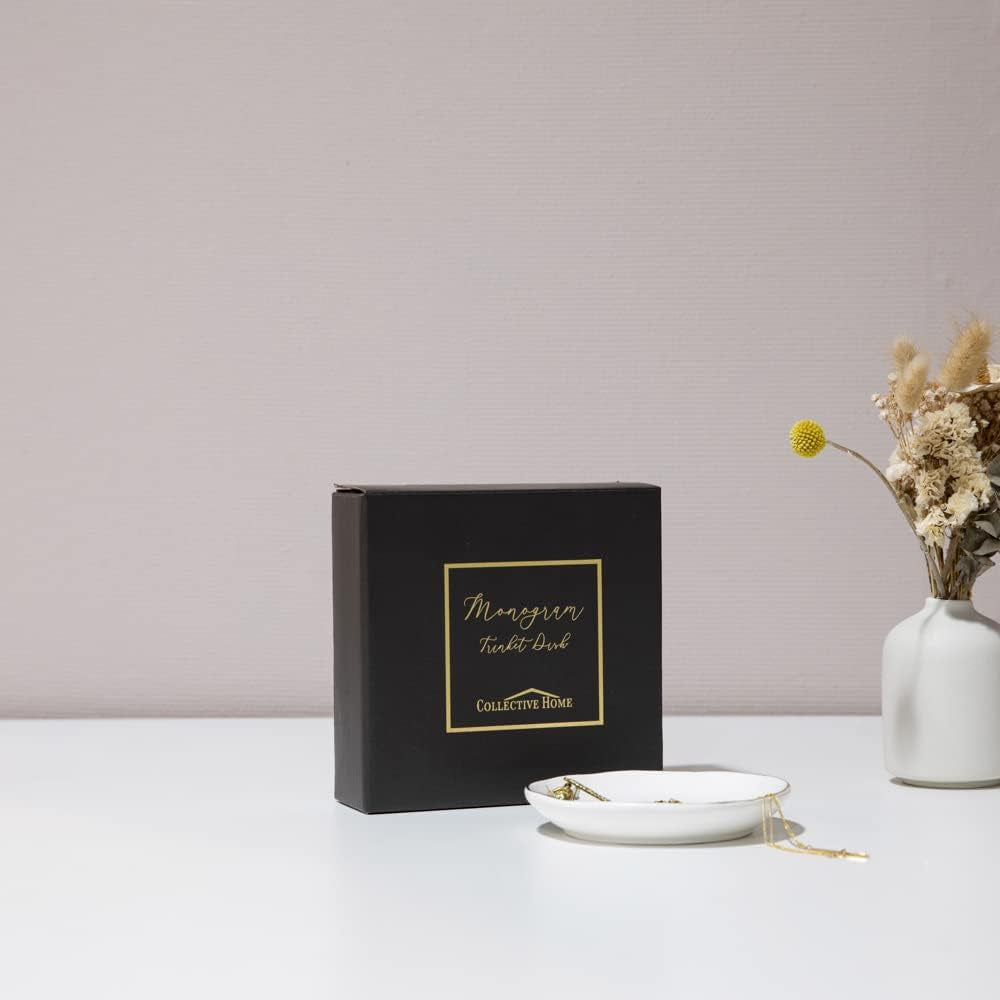 - Ceramic Jewelry Tray, Decorative Trinket Dish for Rings Earrings Necklaces Bracelet Watch Keys, Birthday Mother'S Day Christmas Gift for Women, 4.75", White Surface (M)